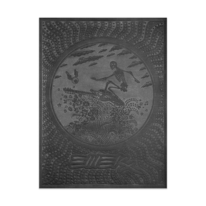EMEK (Surfing Skeleton) Embossed SIGNED Print