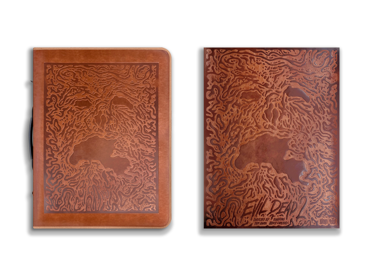 EVIL DEAD 2 "Necronomicon" Deluxe Storage Portfolio & EMBOSSED Print Bundle